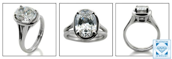 OVAL 2.5 CARAT CUBIC ZIRCONIA SOLITAIRE RING