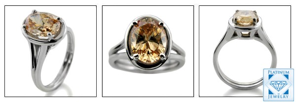OVAL CUBIC ZIRCONIA SOLITAIRE 14K RING