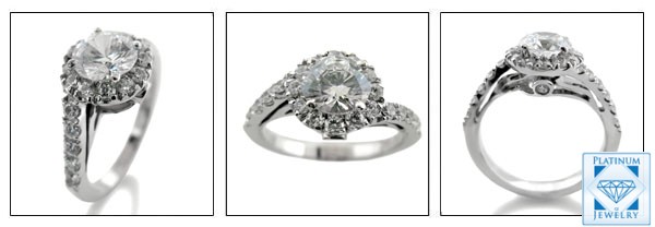 1.25 HIGH QUALITY ROUND CZ HALO ENGAGEMENT RING