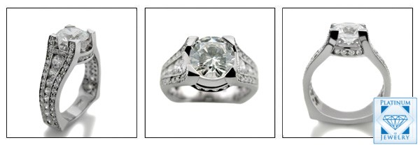 AAA HIGH QUALITY ROUND CZ 1.5 CARAT CENTER ANNIVERSARY RING