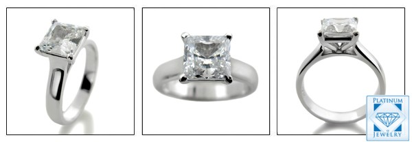 HIGH QUALITY 1.5 PRINCESS CUT CZ SOLITAIRE RING
