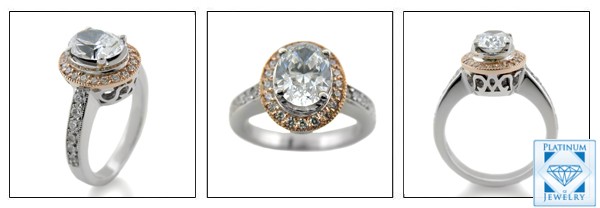 OVAL CUBIC ZIRCONIA HALO RING