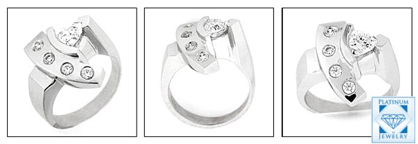 0.75 TCW Platinum cz ring