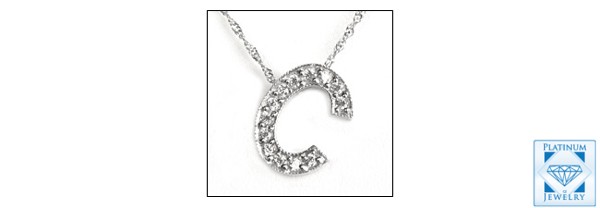 INITIAL"C" pave set cz pendant