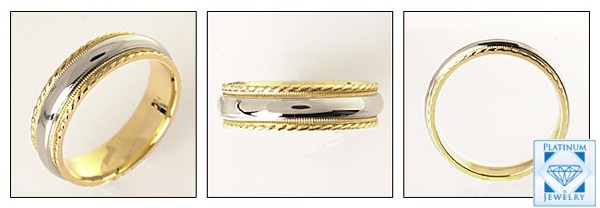 6MM TWO TONE PLAIN WEDDING BAND FOR MEN