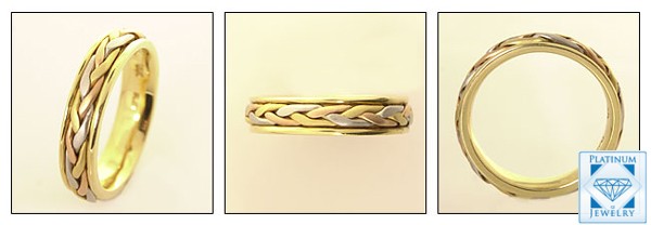 6mm Tri-colored wedding band for men