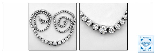 11 TCW ROUND CZ PRONG GRADUATE NECKLACE IN WHITE GOLD