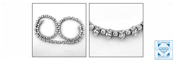 OVAL AND ROUND CUBIC ZIRCONIA PLATINUM NECKLACE