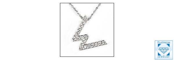 W INITIAL PAVE SET WHITE GOLD PENDANT