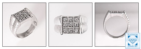 0.50 TCW ROUND CZ PAVE MENS RING 