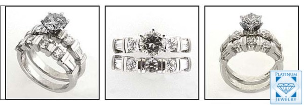 AAA High Quality 1 carat center stone engagement ring set