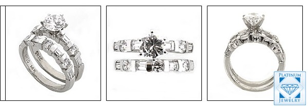 1Ct. ROUND CZ CHANNEL SET ENGAGEMENT MATCHING BAND