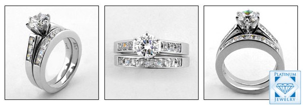 1 Carat Engagement Ring with a Matching Band set with High Quality Round CZ