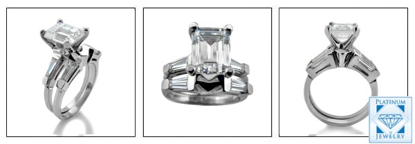 High Quality Cubic Zirconia  Emerald cut ring