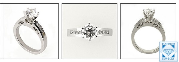 1 CARAT ROUND CZ ENGAGEMENT RING IN WHITE GOLD