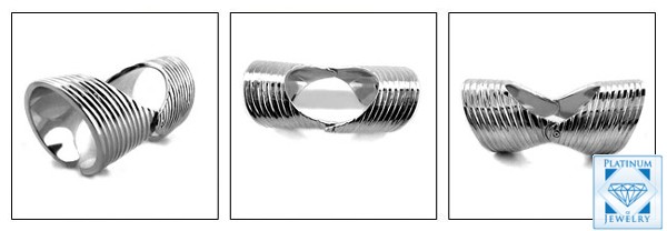 UNIQUE AND CHIC HAND MADE 14K WHITE GOLD BENDABLE RING
