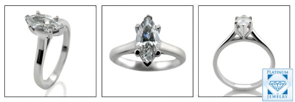 Marquise cz solitaire ring