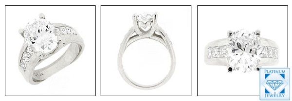 OVAL CUBIC ZIRCONIA ENGAGEMENT RING IN WHITE GOLD