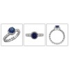 1.25 round sapphire cz eternity style Engagement ring with pave 