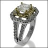 Two tone Platinum gold cz ring 