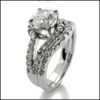 1 carat round high quality cubic zirconia engagement ring set