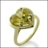 Canary Cubic zirconia Heart Ring 
