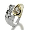 Pear shape cz anniversary ring wiht channel set stones