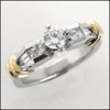 Two Tone Gold CUBIC ZIRCONIA Engagement RING