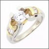 0.50 CARAT HIGH QUALITY CZ TWO TONE RING