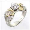 SOLID PLATINUM AND HIGH QUALITY ROUND CUBIC ZIRCONIA RING
