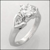 AAA Quality CZ 3 Stone ring /Platinum Ring