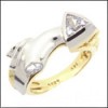 Right hand Two TONE GOLD CZ RING