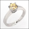 PLATINUM SOLITAIRE 0.75 CZ CANARY RING