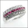 RUBY AND DIAMOND COLOR CZ WEDDING RING