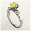 CLASSY ENGAGEMENT RING 1 CT. CANARY  YELLOW CENTER STONE