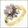 FLOWER TWO TONE GOLD CUBIC ZIRCONIA RING