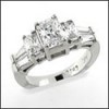 2 CARAT RADIANT CUT FLAWLESS CZ ENGAGEMENT RING