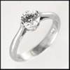 TIMELESS  0.75 Ct ROUND CUBIC ZIRONIA SOLITAIRE/14K W GOLD
