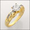 AAA HIGH QUALITY 1 CARAT CZ RING/ YELLOW GOLD