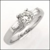 0.50 CT ROUND CZ LUCIDA RING WITH BAGUETTES