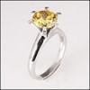 6 PRONG  2.25 CANARY YELLOW ROUND CZ SOLITAIRE RING