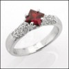 RUBY CZ CENTER STONE IN SOLID PLATINUM