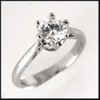 BEST QUALITY 1 CT. ROUND CZ SOLITAIRE WHITE GOLD RING
