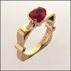 RUBY OVAL CUBIC ZIRCONIA RING/14K YELLOW  GOLD
