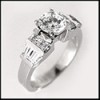 ROUND AND BAGUETTES CUBIC ZIRCONIA ENGAGEMENT RING