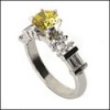 Round Canary Engagement Ring/Cubic Zirconia