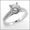 Pave Set Platinum Engagement Ring/1 Carat CZ