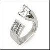 HIGHEST QUALITY 1CT. PRINCESS CUT WHITE GOLD RING/SUSPENDED