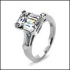 3CT. EMERALD CUT CUBIC ZIRCONIA  TAPERED BAGUETTE RING