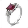 CZ 1.25 RUBY PRINCESS CUT CENTER AND ROUND SIDE STONES